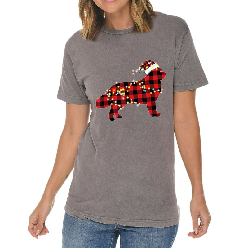 Newfoundland Dog Christmas Red Plaid Pajamas Vintage T-shirt | Artistshot