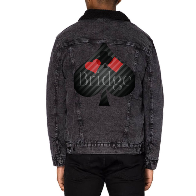 Bridge Card Game Elegant Design For Bridge Players Unisex Sherpa-lined Denim Jacket | Artistshot