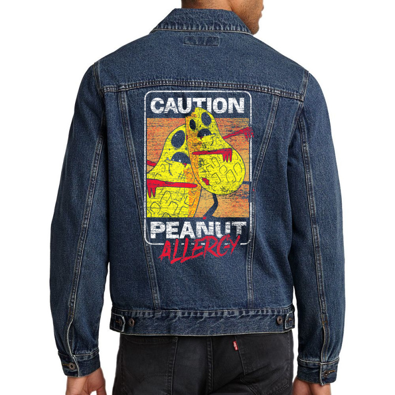 Trending Food Intolerance Caution Peanut Allergy Food Allergy Men Denim Jacket by Karyn Love | Artistshot