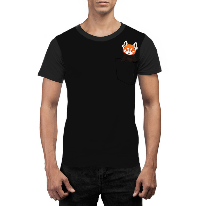 Red Panda In A Pocket Graphic T-shirt | Artistshot