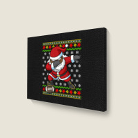 Limited Edition Football Dabbing Black African American Santa Christma Landscape Canvas Print | Artistshot