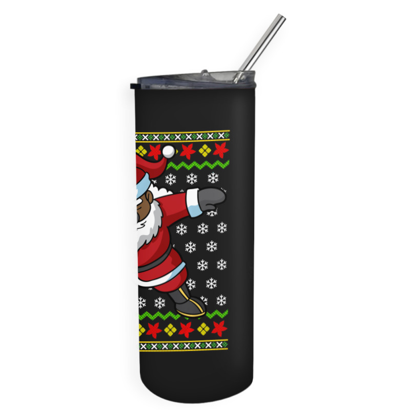 Limited Edition Football Dabbing Black African American Santa Christma Skinny Tumbler | Artistshot