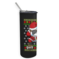 Limited Edition Football Dabbing Black African American Santa Christma Skinny Tumbler | Artistshot