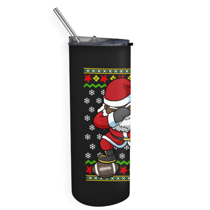 Limited Edition Football Dabbing Black African American Santa Christma Skinny Tumbler | Artistshot