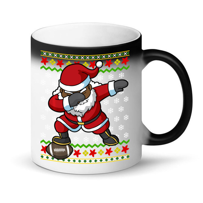 Limited Edition Football Dabbing Black African American Santa Christma Magic Mug | Artistshot