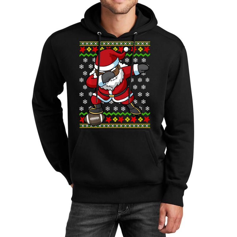 Limited Edition Football Dabbing Black African American Santa Christma Unisex Hoodie | Artistshot