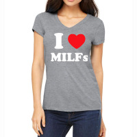 I Love Heart Milfs And Mature Sexy Women Women's V-neck T-shirt | Artistshot