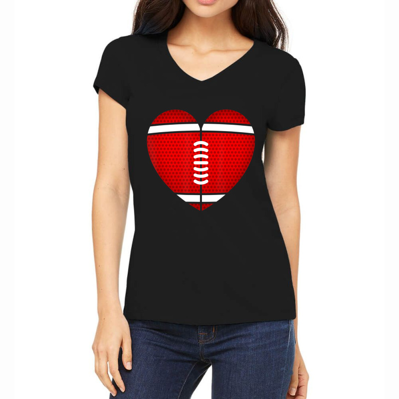 Limited Edition Football Heart Valentine's Day Boys Women's V-Neck T-Shirt by Karyn Love | Artistshot