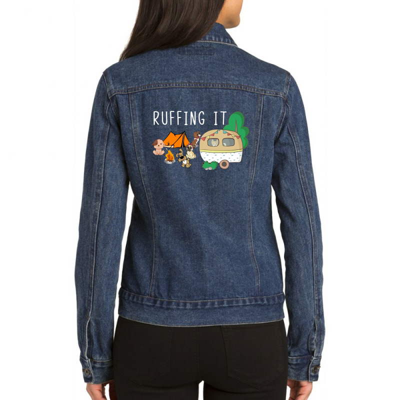 Camping Ruffing It Ladies Denim Jacket by hoainv | Artistshot