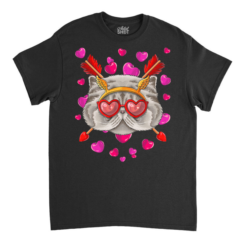 Persian Valentines Day T  Shirt Persian Valentines Day Cat Face Heart Classic T-shirt | Artistshot