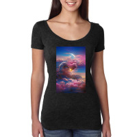 Trending Sun Light In Blue Sky Artsy Design Women's Triblend Scoop T-shirt | Artistshot