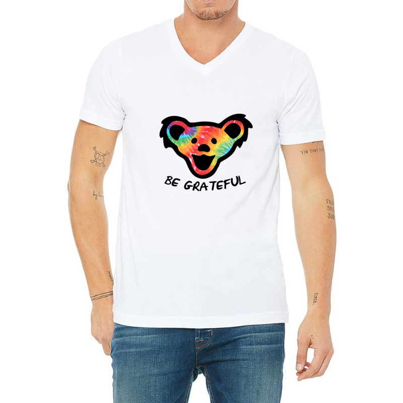 Dead Head X Dancing Bear X Be Grateful V-neck Tee | Artistshot