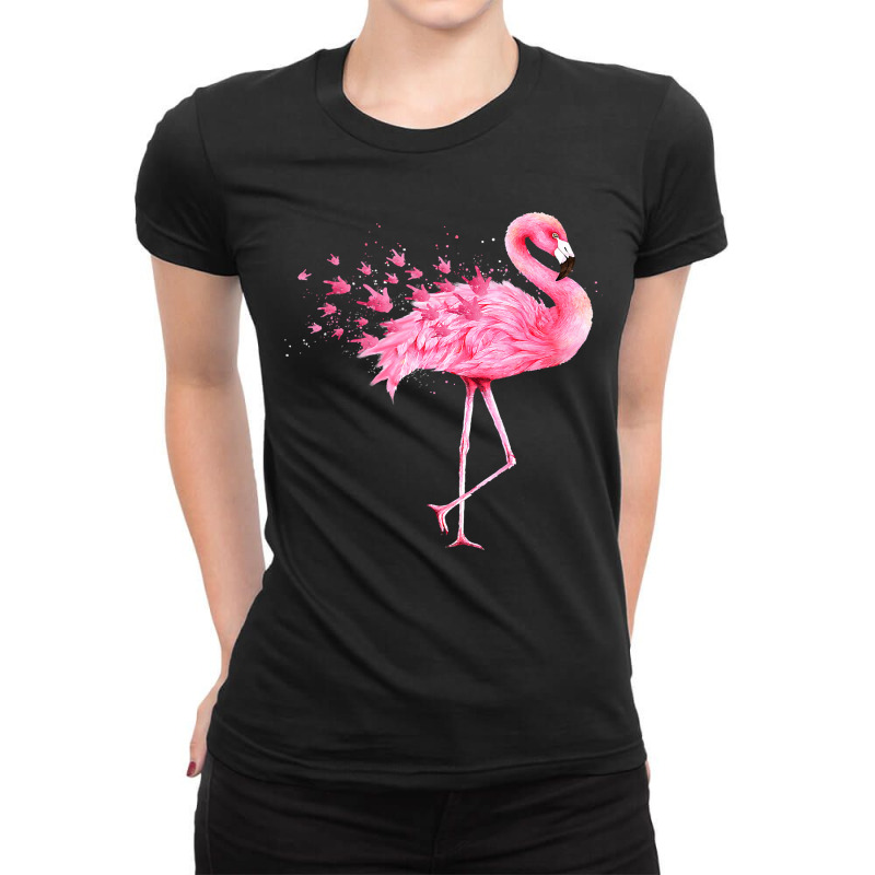 Flamingo Bird Cute Flamingo I Love You American Sign Language Animal L Ladies Fitted T-Shirt by AURRADILLARD | Artistshot