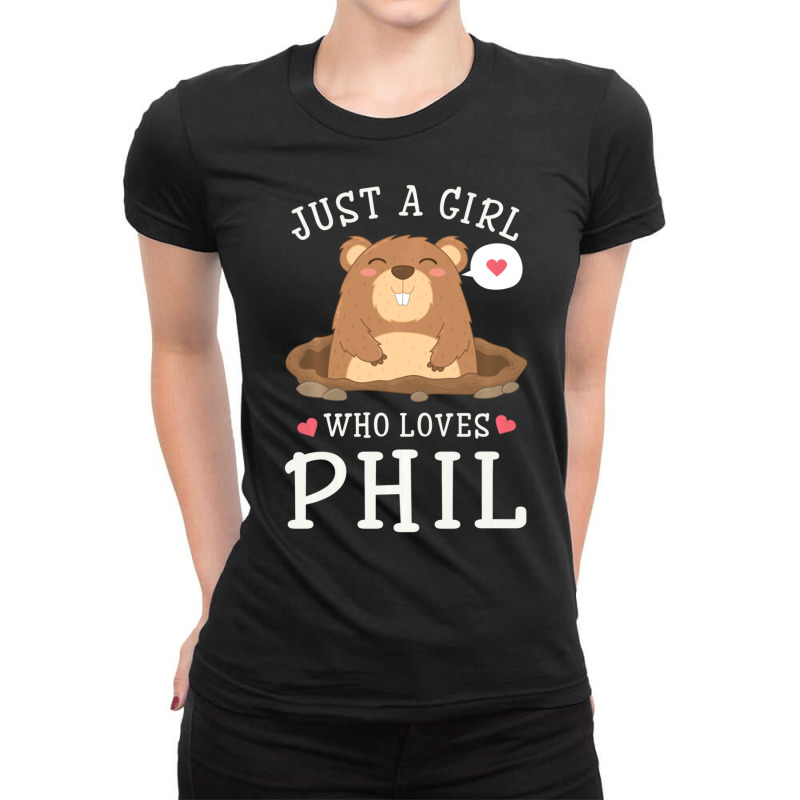 Trending A Girl Who Loves Phil Groundhog Day Girls Ladies Fitted T-Shirt by Bostic Walling | Artistshot