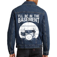 Funny Drummer Art For Men Women Drum Set Drumming Lovers Men Denim Jacket | Artistshot