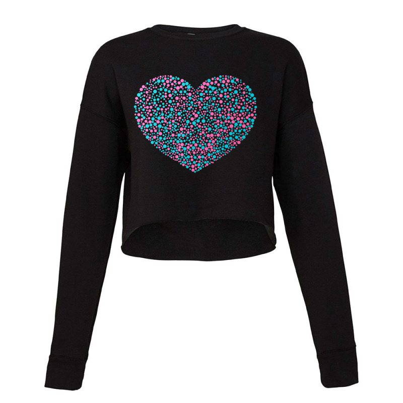 Trending Blue Pink Polka Dot Heart International Dot Day Valentines Cropped Sweater by Estrada Link | Artistshot