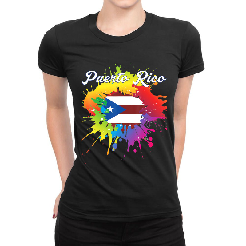 Hot Trend Puerto Rico Flag Pride Gay Color Splash Ladies Fitted T-Shirt by yumgaugeteuda | Artistshot