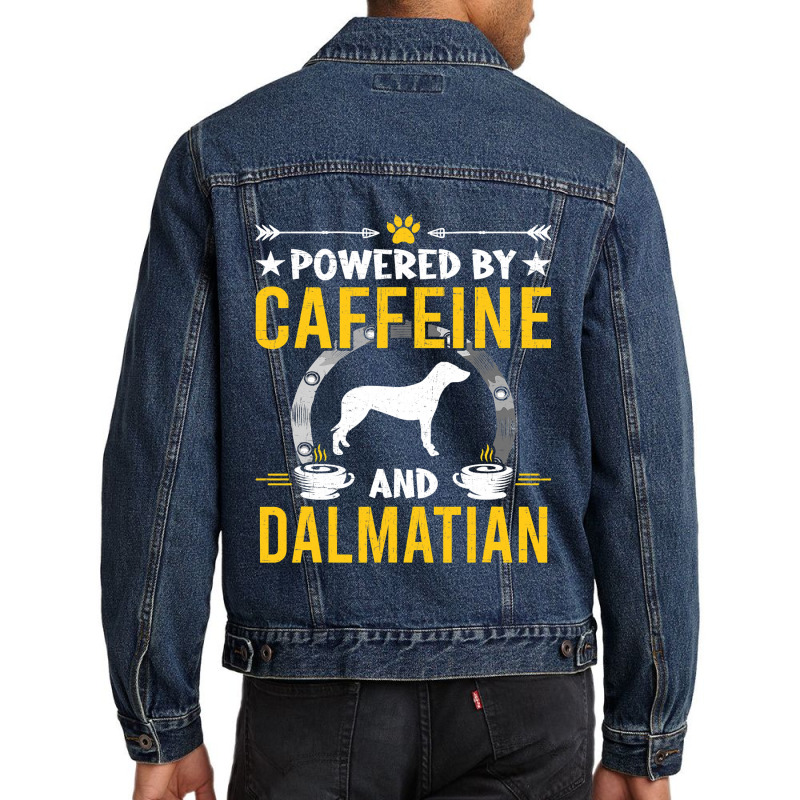 Dalmatian Funny Dog Powered By Caffeine And Dalmatian Dog Lovers 273 D Men Denim Jacket by JESSICAMARTINA | Artistshot