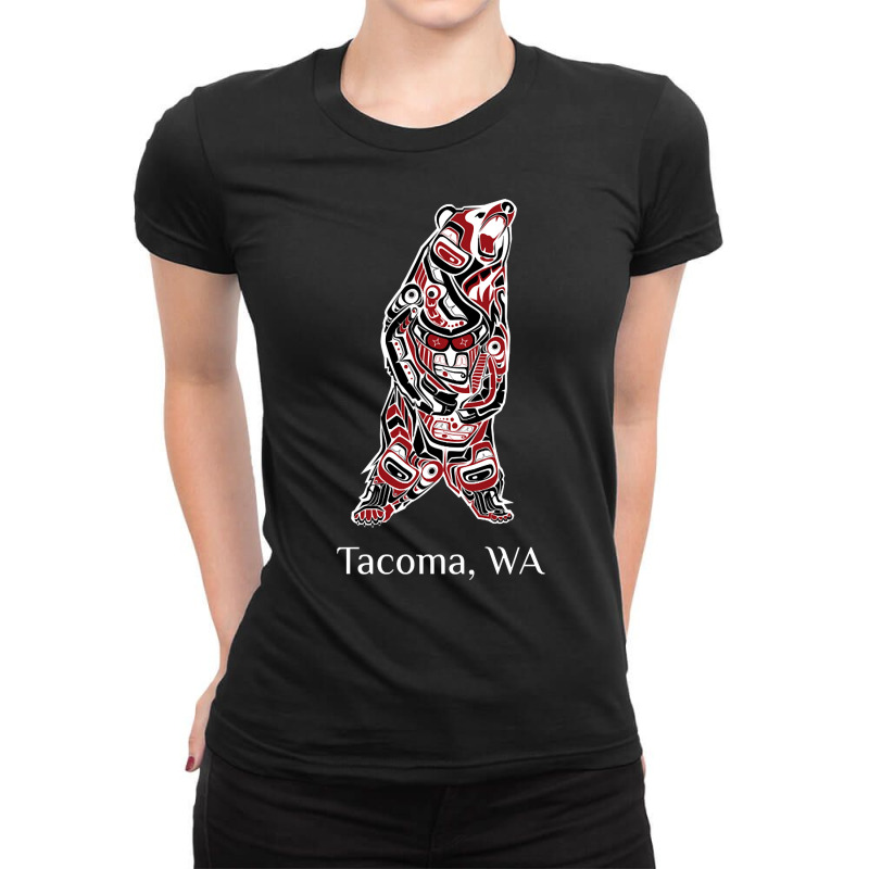 Trending Tacoma Washington Native American Indian Brown Grizzly Bear G Ladies Fitted T-Shirt by Jankonen637 | Artistshot