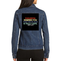 Paranoia Reminds You That No Place Is Truly Safe Poster Aesthetic Ladies Denim Jacket | Artistshot