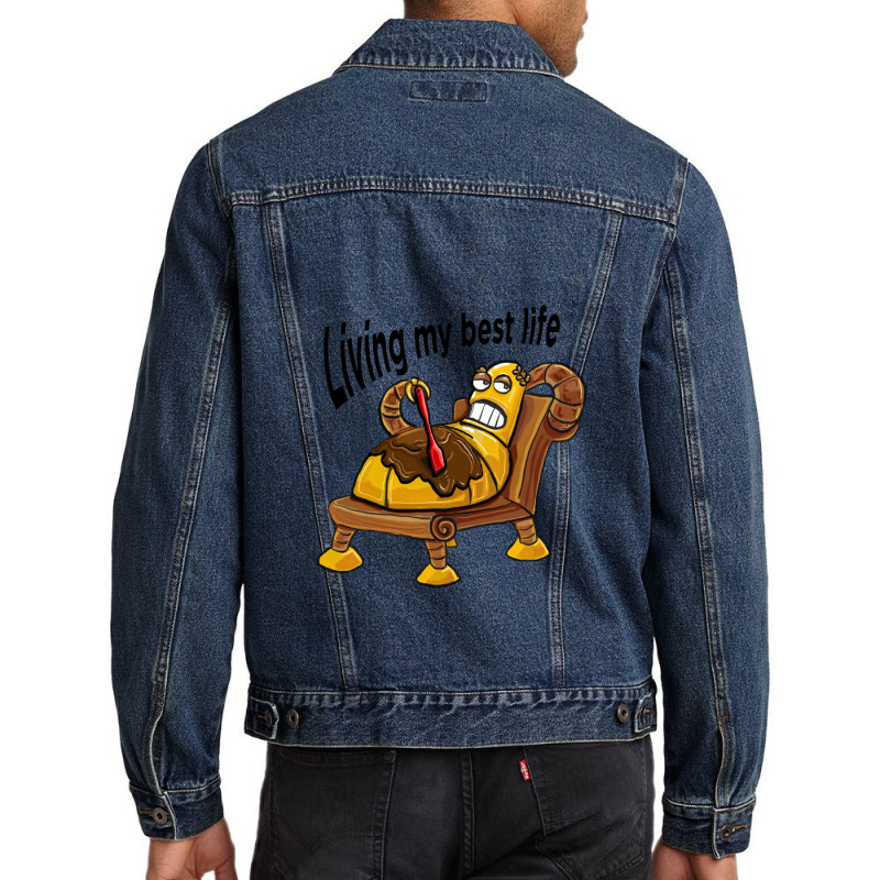 Hedonism Bot  Futurama Black Text 1 Men Denim Jacket | Artistshot