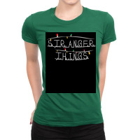 Stranger Christmas Lights Minimalist Tv Amp Design Film Amp Tv Art Pos Ladies Fitted T-shirt | Artistshot