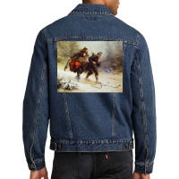 Skiing Birchlegs Crossing The Mountain With The Royal Child By Knud Be Men Denim Jacket | Artistshot