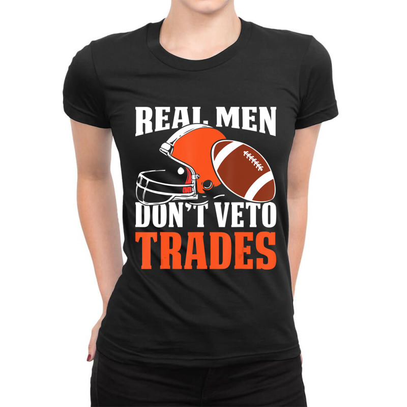 Trending Real Men Don't Veto Trades Fantasy Football Ladies Fitted T-Shirt by yumgaugeteuda | Artistshot