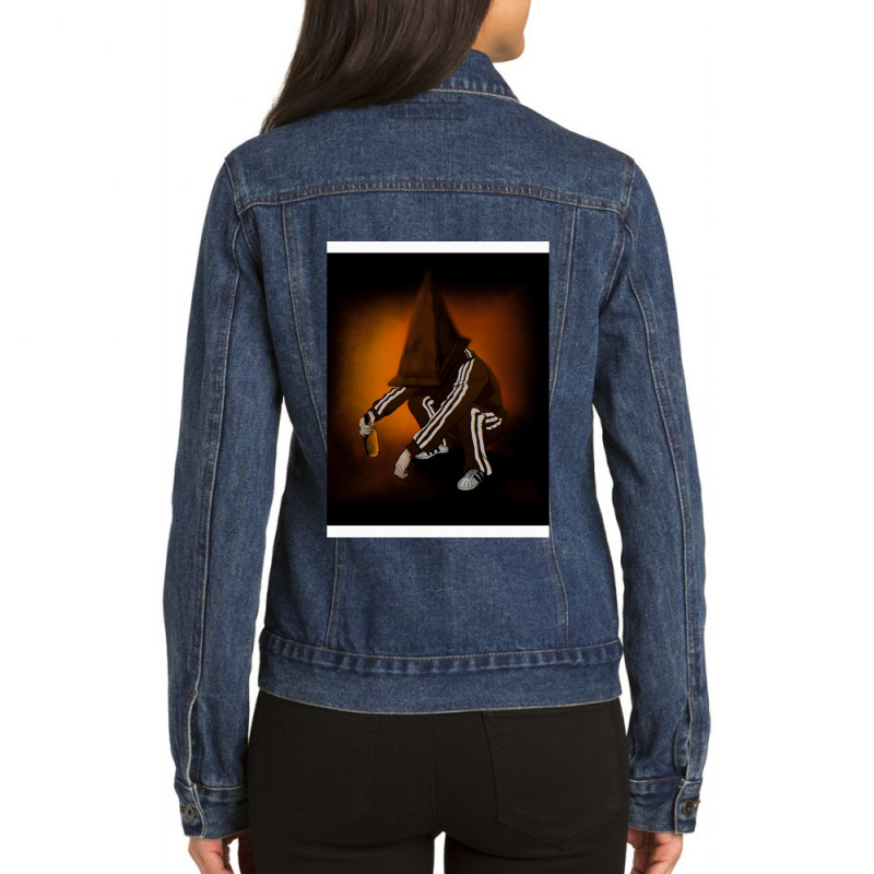 Pyramid Head Slav Squat Poster Metal Print Tapestry 1 Ladies Denim Jacket by GretchenJennie | Artistshot