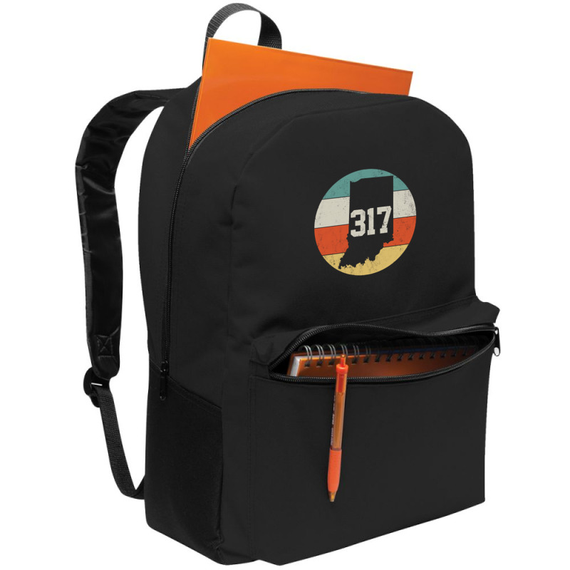 317 Area Code Indiana Retro Vintage Backpack | Artistshot