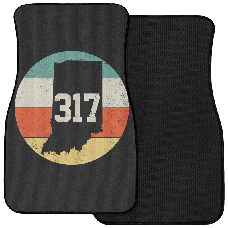 317 Area Code Indiana Retro Vintage Front Car Mat | Artistshot