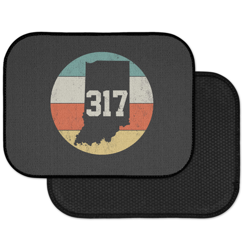 317 Area Code Indiana Retro Vintage Rear Car Mat | Artistshot