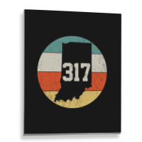 317 Area Code Indiana Retro Vintage Metal Print Vertical | Artistshot