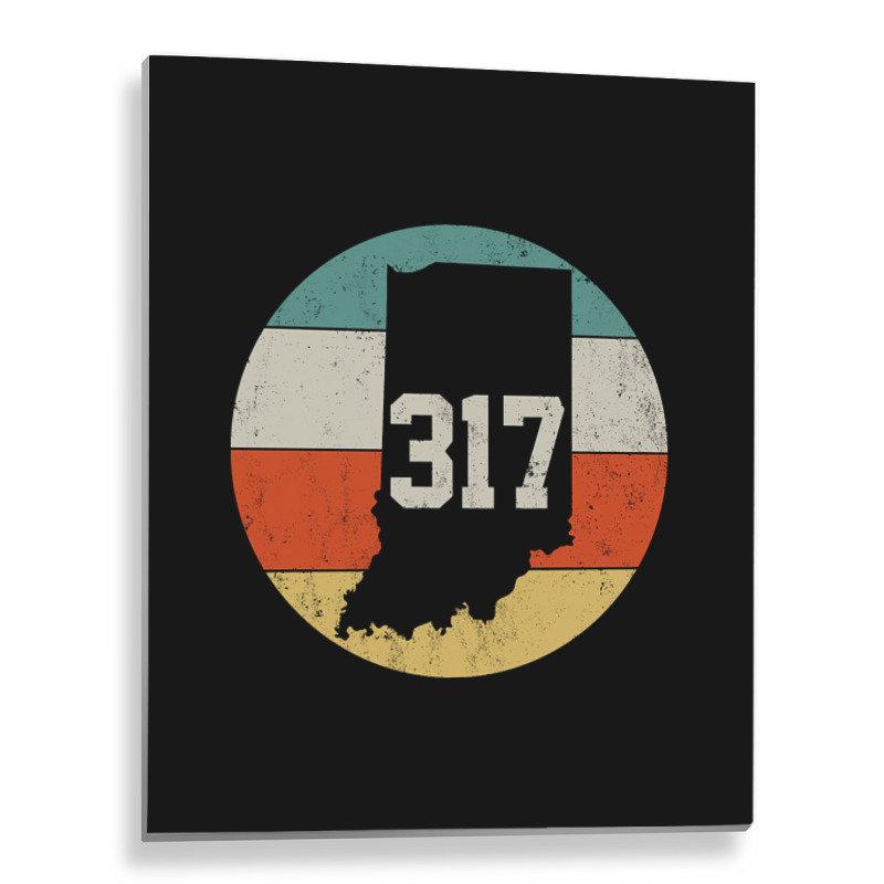 317 Area Code Indiana Retro Vintage Metal Print Vertical | Artistshot