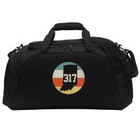 317 Area Code Indiana Retro Vintage Active Duffel | Artistshot