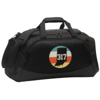 317 Area Code Indiana Retro Vintage Active Duffel | Artistshot