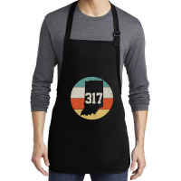 317 Area Code Indiana Retro Vintage Medium-length Apron | Artistshot