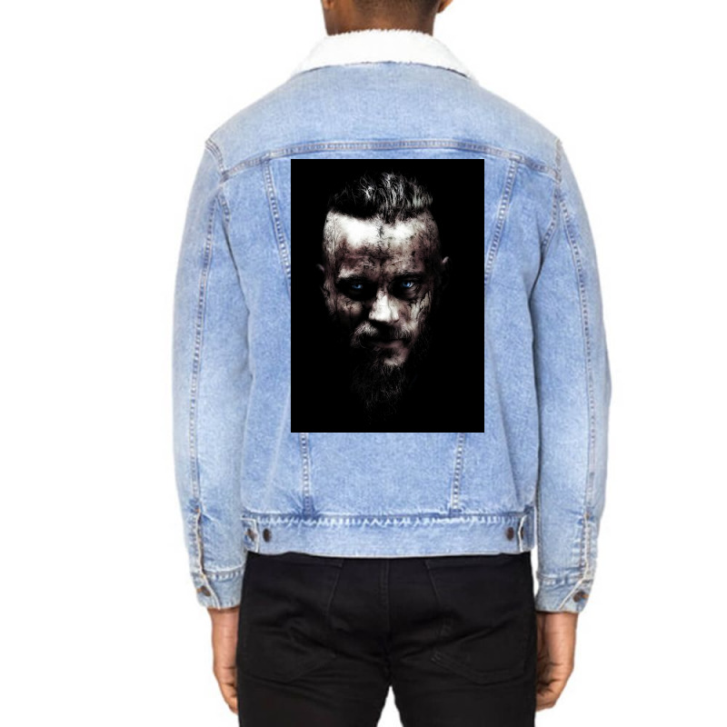 Ragnar Lothbrok Vikings  Yellow Vintage Unisex Sherpa-lined Denim Jacket | Artistshot