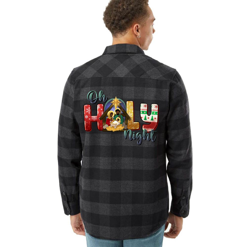 Oh Holy Night Black Holy Family Black Jesus Flannel Shirt | Artistshot