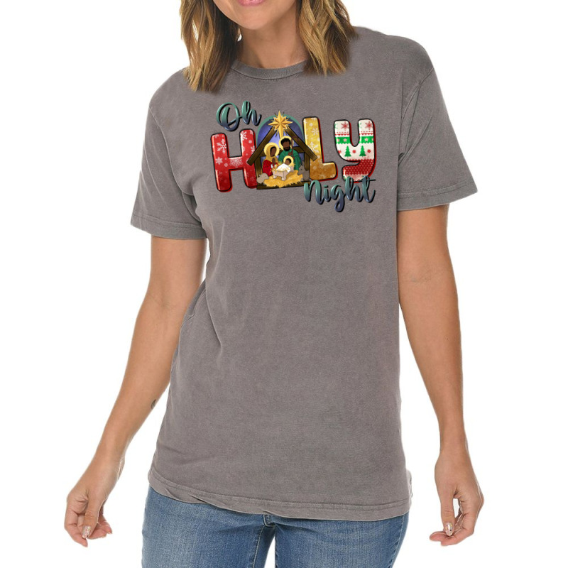 Oh Holy Night Black Holy Family Black Jesus Vintage T-shirt | Artistshot