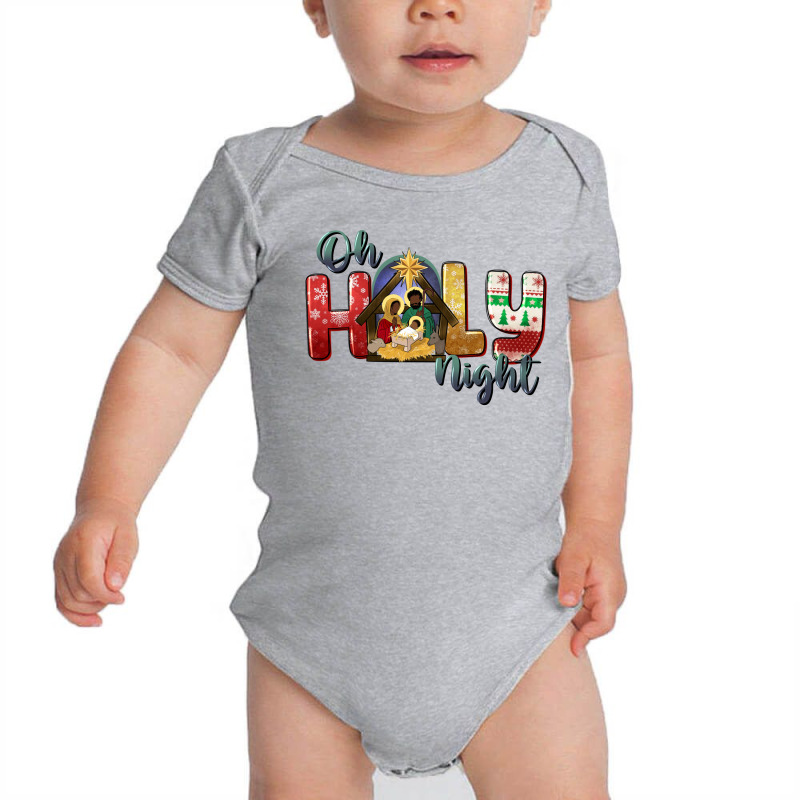 Oh Holy Night Black Holy Family Black Jesus Baby Bodysuit | Artistshot