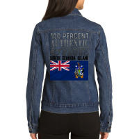 100 Percent Authentic And Proud South Georgia Island! Ladies Denim Jacket | Artistshot