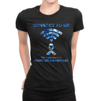 Diabetes Diabetic Connect To Me The Password Is Blue Ribbon 161 Diseas Ladies Fitted T-shirt | Artistshot