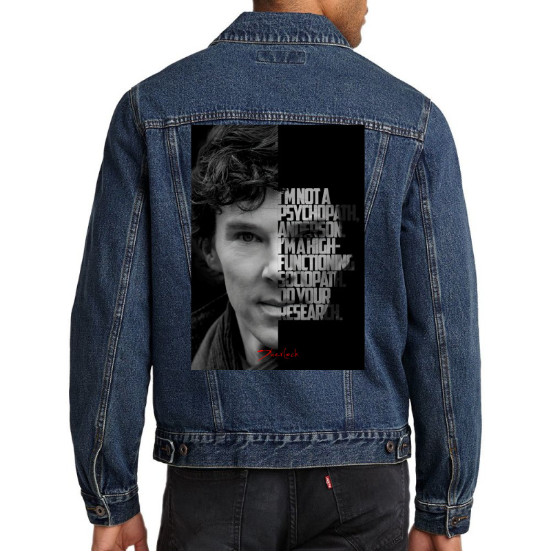 Black And White Tv Show Quote Poster Cute Men Denim Jacket | Artistshot