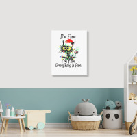 It's Fine I'm Fine Everything Is Fine Wine Glass Christmas T Shirt Portrait Canvas Print | Artistshot