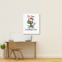 It's Fine I'm Fine Everything Is Fine Wine Glass Christmas T Shirt Portrait Canvas Print | Artistshot