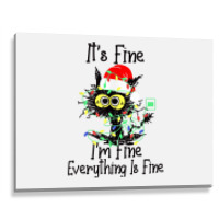 It's Fine I'm Fine Everything Is Fine Wine Glass Christmas T Shirt Metal Print Horizontal | Artistshot