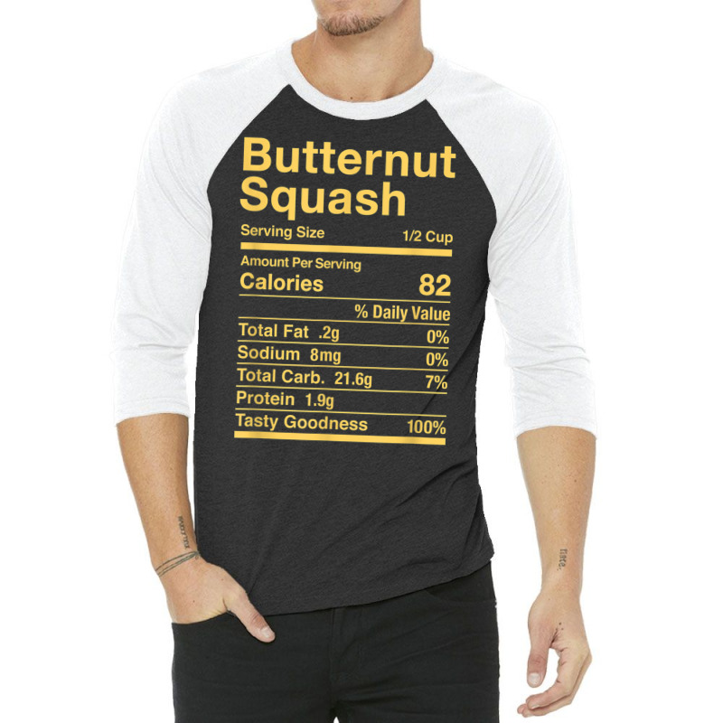 Butternut Squash Nutrition Facts Matching T Shirt 3/4 Sleeve Shirt by kogmor58594 | Artistshot