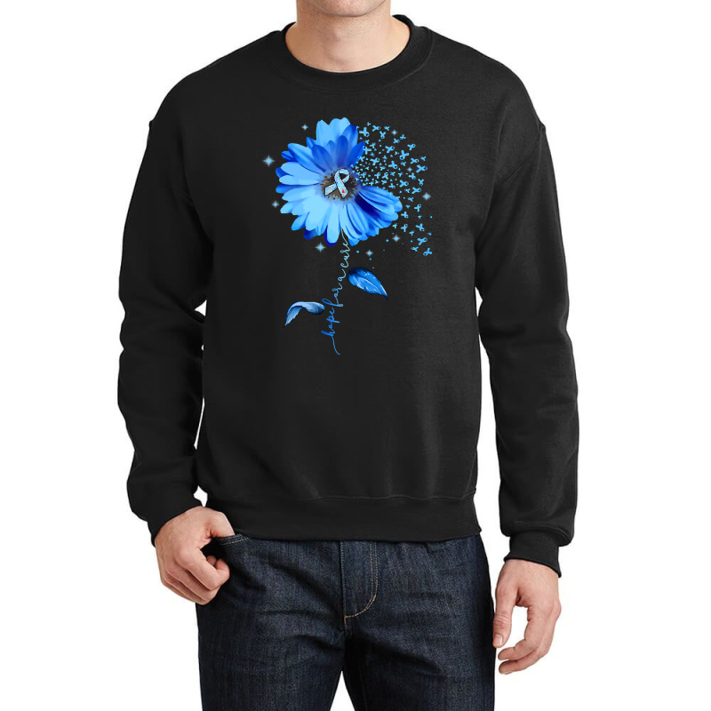 Diabetes Diabetic Hope For A Cure Blue Flower 138 Diabetes Awareness Crewneck Sweatshirt by JESSICAMARTINA | Artistshot