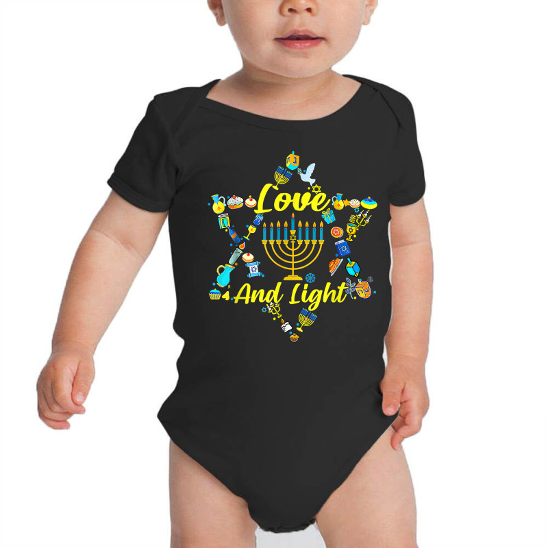 Love And Light Hanukkah Shirt Jew Menorah Jewish Chanukah T Shirt Baby Bodysuit | Artistshot